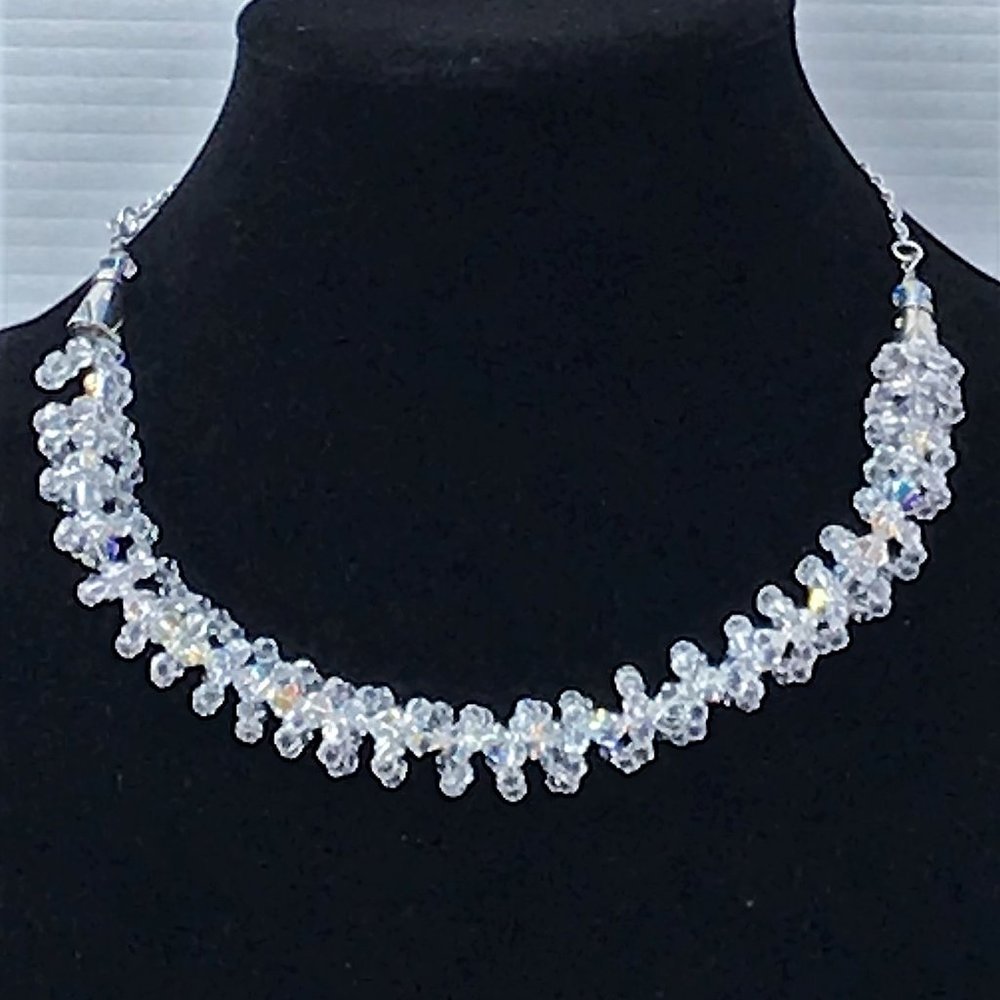 New Handmade 18" Swarovski Clear Crystal Necklace